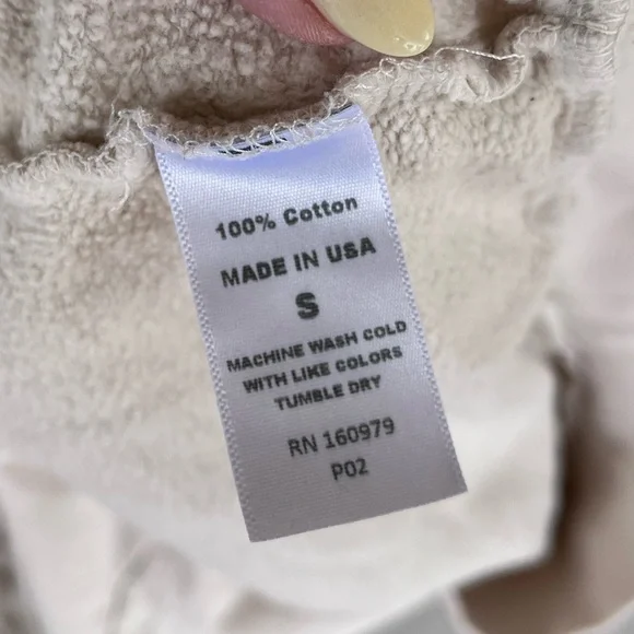 MOTHER cotton crewneck sweatshirt cream made in USA - Picture 3 of 3